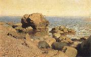 Isaac Levitan Sea bank rummaged USA oil painting artist